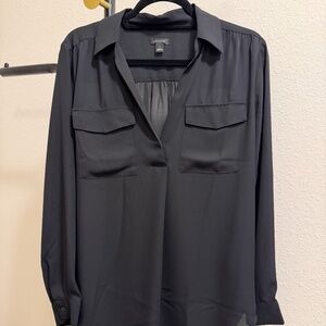 Ann Taylor, Black lightweight Long Sleeve Blouse, Sz M, Like New